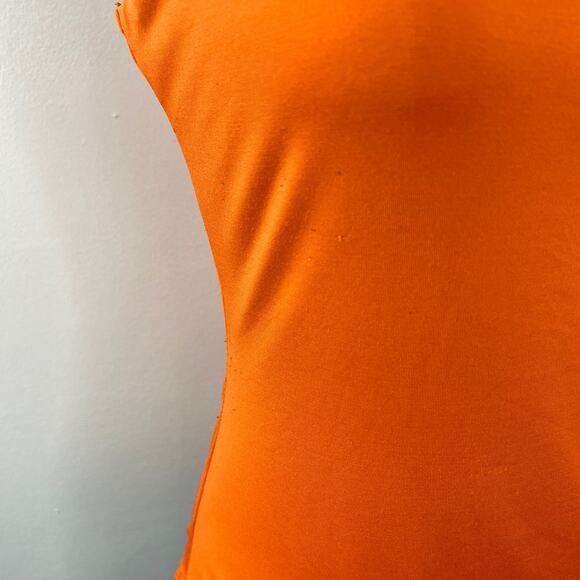 Princess Polly Orange Square Neck Scoop Back Sleeveless Bodysuit One Piece 12 - Picture 4 of 7